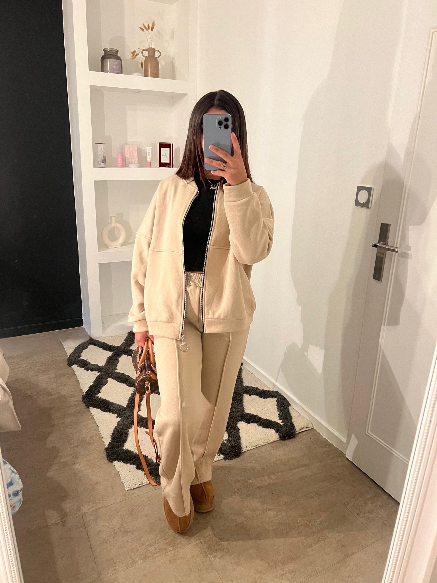 Ensemble jogging et veste beige - ZAHYA - HALWAA