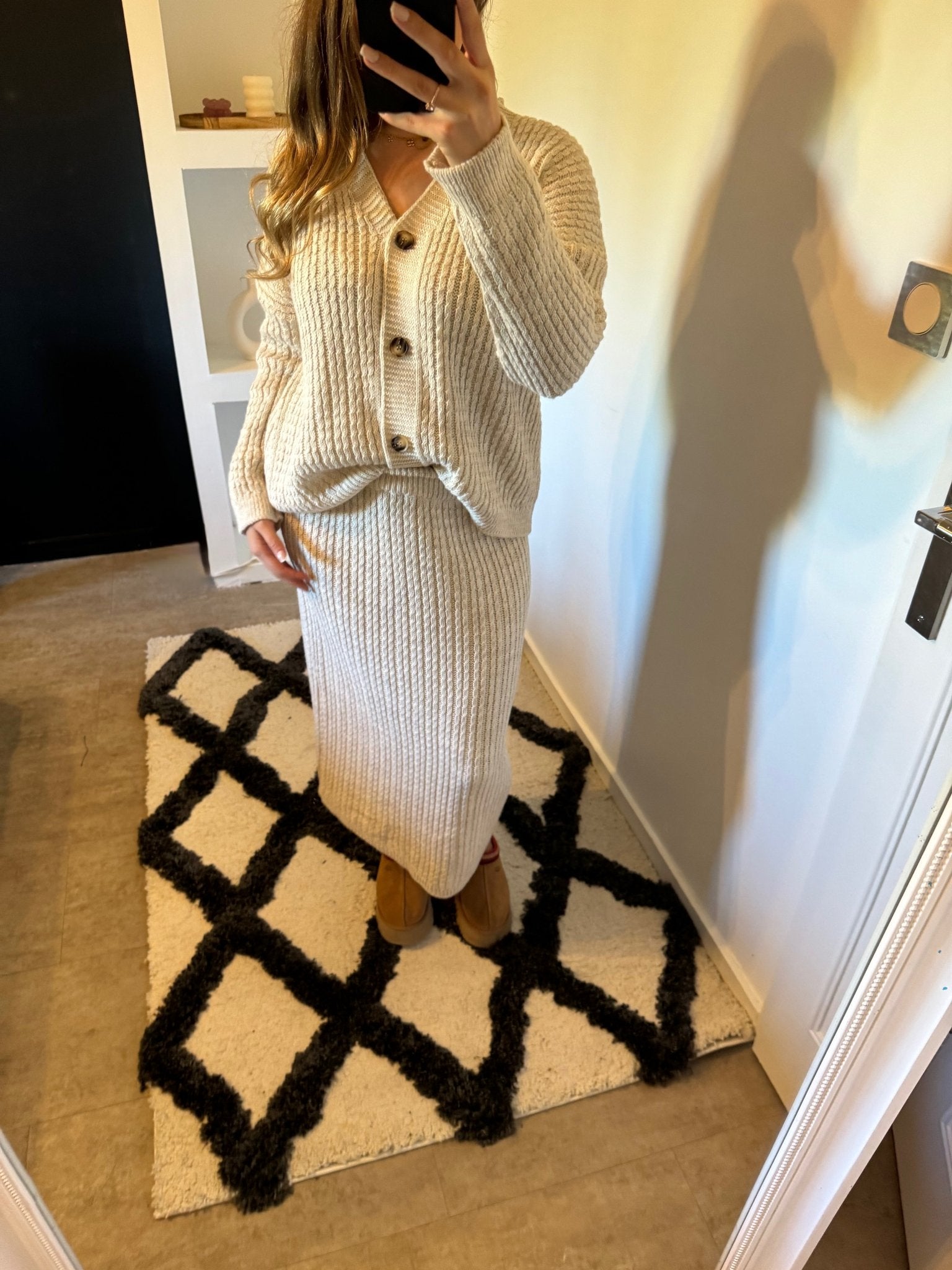 Ensemble Jupe & Pull beige - MANEL - HALWAA